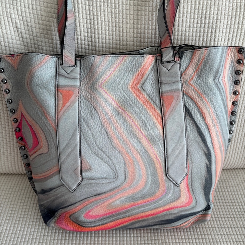 Aimee Kestenberg Genuine Leather Marble-Print Tote